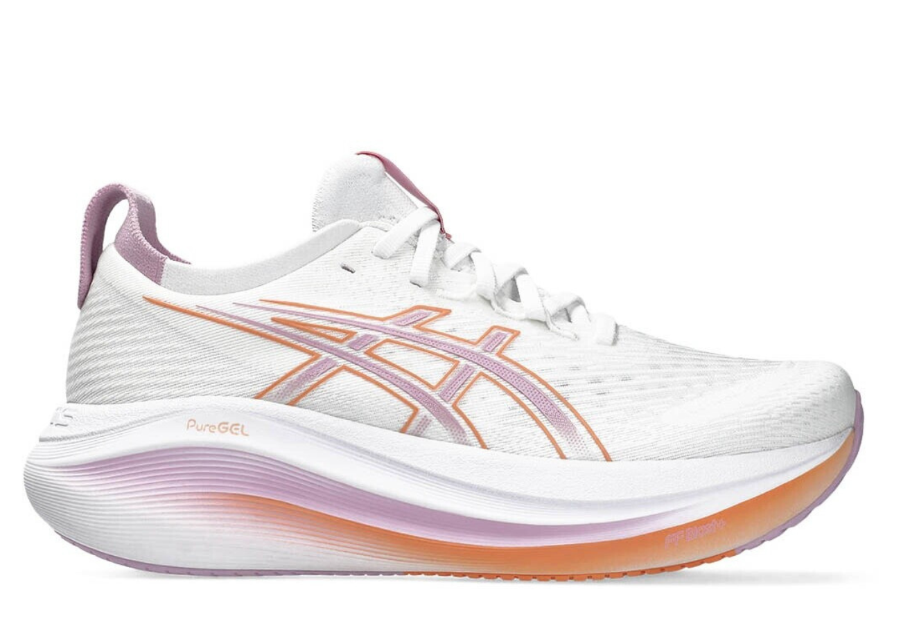 Asics Gel Nimbus 27 – White / Light Ube Colorway