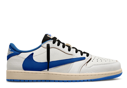 Air Jordan 1 Retro Low SP Fragment x Travis Scott Sail Military Blue