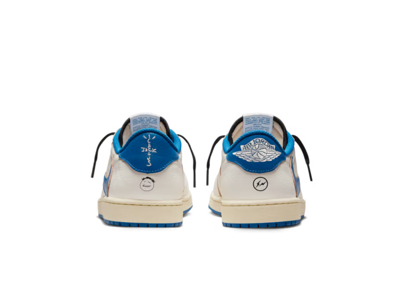 Air Jordan 1 Retro Low SP Fragment x Travis Scott Sail Military Blue